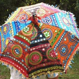 Boho Sari Coachella Festival Parasol Umbrella
